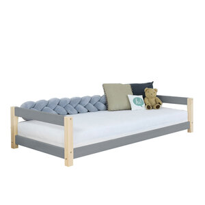 Lit enfant KIDDY 120 x 200 gris et naturel
