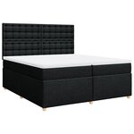 vidaXL Sommier à lattes de lit avec matelas Noir 200x200 cm Tissu