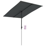 vidaXL Parasol de jardin avec mât en aluminium 2x1 5 m Anthracite