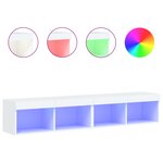 vidaXL Meubles TV avec lumières LED 2 Pièces blanc 80x30x30 cm