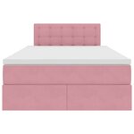 vidaXL Lit avec rangement et LED avec LED Rose 120 x 200 cm Velours