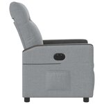 vidaXL Fauteuil inclinable électrique Gris clair Tissu