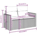 vidaXL Salon de jardin 10 Pièces avec coussins marron résine tressée