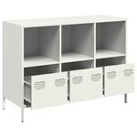 vidaXL Buffet blanc 101 5x39x73 5 cm acier laminé à froid