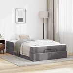 vidaXL Cadre de lit avec matelas avec matelas 2 Pièces Gris PVC