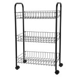 Excellent houseware chariot de cuisine avec 3 paniers noir
