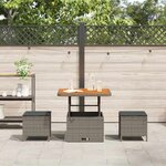 vidaXL Ensemble de salle à manger pour jardin 3 Pièces Gris Poly rotin