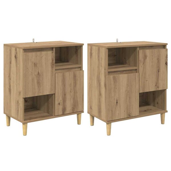 vidaXL Buffets 2 Pièces Chêne artisanal 60 x 35 x 70 cm Bois d'ingénierie