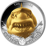 Monnaie SHARK World Wildlife Gilded 1 Oz Argent 20 Francs Congo 2026