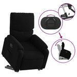 vidaXL Fauteuil inclinable noir tissu