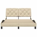 vidaXL Cadre de lit sans matelas crème 140x200 cm tissu