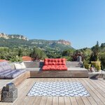 Tapis d'extérieur réversible FES Bleu  180x90cm