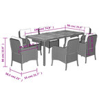 vidaXL Ensemble à manger de jardin coussins 7Pièces Noir Résine tressée