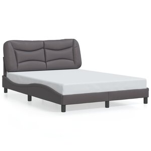 vidaXL Cadre de lit sans matelas Hvar gris 120x200 cm similicuir