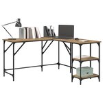 vidaXL Bureau Chêne artisanal 139 x 139 x 75 cm Bois d'ingénierie