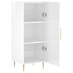 vidaXL Buffet Blanc brillant 34 5x34x90 cm Bois d'ingénierie