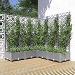 vidaXL Jardinière avec treillis Gris clair 120x120x121 5 cm PP