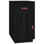 vidaXL Bureau avec armoires Noir 135x50x75 cm Bois massif de pin