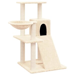 vidaXL Arbre à chat avec griffoirs en sisal Crème 82 cm