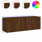 vidaXL Meubles TV muraux lumières LED 2 Pièces chêne marron 60x35x41 cm