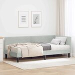 vidaXL Cadre de lit d'angle avec matelas 2 pc Gris clair 80 x 200 cm