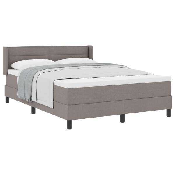 vidaXL Lit à ressorts avec tête de lit Taupe 190 x 140 cm tissu