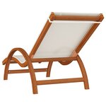 vidaXL Chaise longue avec coussin blanc textilène/bois massif peuplier