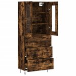 vidaXL Buffet haut Chêne fumé 69 5x34x180 cm Bois d'ingénierie
