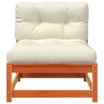vidaXL Canapé de jardin sans accoudoirs avec coussins et repose-pieds