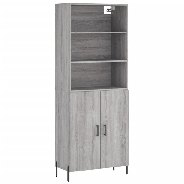vidaXL Buffet haut Sonoma gris 69 5x34x180 cm Bois d'ingénierie