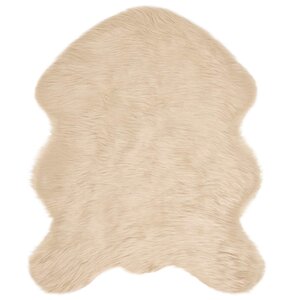 vidaXL Tapis en fausse Tafalla Beige 50 x 80 cm Polyester