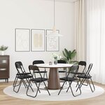 vidaXL Chaise pliante 8 pc Velours Noir 48 x 44 x 78 cm