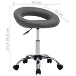 vidaXL Chaise pivotante de salle à manger Gris Similicuir