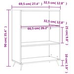 vidaXL Bibliothèque sonoma gris 69 5x32 5x90 cm bois d'ingénierie