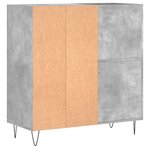 vidaXL Armoire à disques gris béton 84 5x38x89 cm bois d'ingénierie