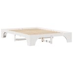 vidaXL Cadre de lit Blanc 207 x 157 x 30 cm Bois massif en pin