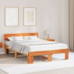 vidaXL Cadre de lit Marron cire 150 x 200 cm Bois massif en pin