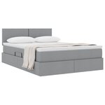 vidaXL Lit avec rangement et matelas Gris clair 140 x 190 cm