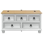 vidaXL storage box avec tiroir Blanc 90 x 78 x 45 cm Pin massif