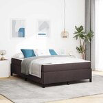 vidaXL Lit à ressorts Marron 140 x 200 cm Tissu  Bois Engineered