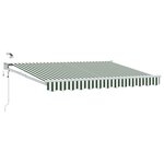 vidaXL Auvent rétractable électrique Vert et blanc 3 x 2 5 m