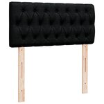 vidaXL Sommier à lattes de lit avec matelas noir simple tissu