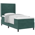 vidaXL Lit à ressorts avec tête de lit Vert foncé 80 x 200 cm Velours