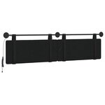 vidaXL Tête de lit suspendue Avec lumière LED Noir Simili cuir