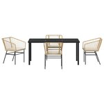 vidaXL Ensemble de salle à manger pour jardin 5 Pièces Marron polyrotin