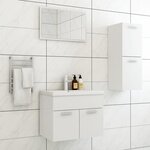 Vidaxl ensemble de meubles de salle de bain blanc aggloméré