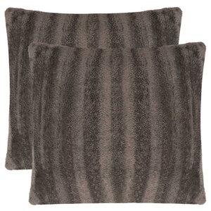 Vidaxl housse de coussin 2 pièces fausse fourrure 50 x 50 cm gris