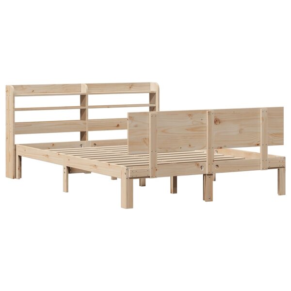 vidaXL Cadre de lit avec tête de lit 150x200 cm bois de pin massif