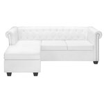 vidaXL Canapé Chesterfield en L en cuir synthétique blanc