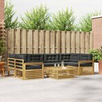 vidaXL Ensemble de canapés d'extérieur 7 Pièces Blanc et anthracite